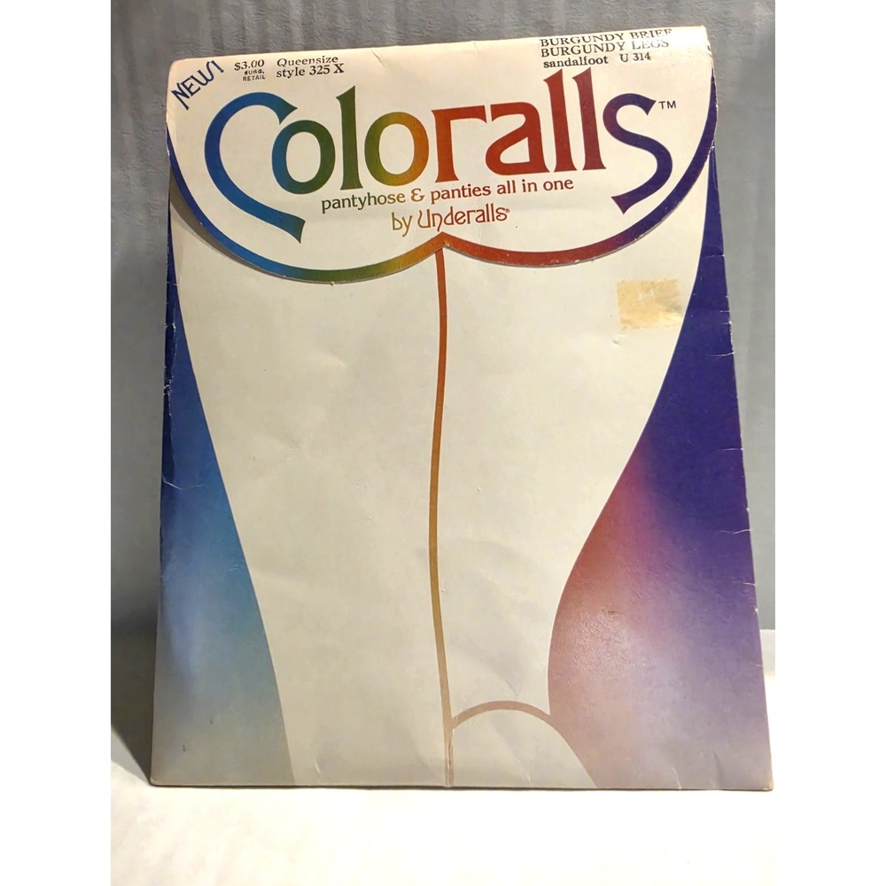 Vintage 1983 Coloralls Queensize sandalfoot pantyhose Burgundy "Queensize"